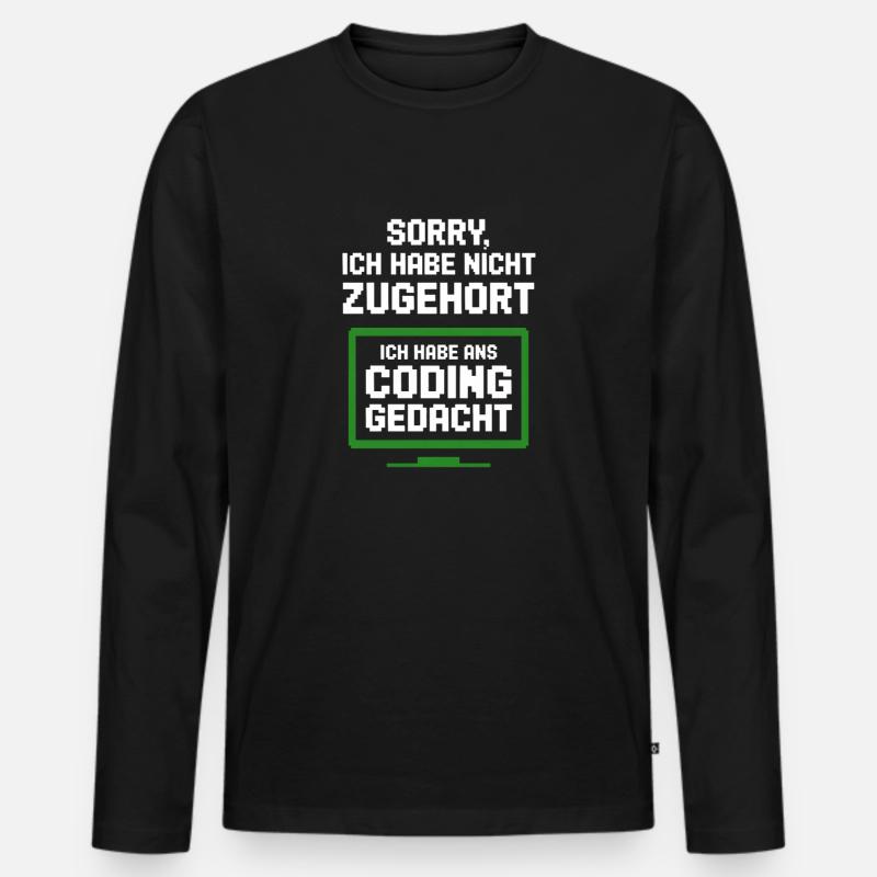 Tée du moniteur de codage - T-shirt manches longues Premium bio Homme - noir