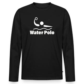 Water Polo - Men's Premium Organic Long Sleeve Shirt - black - Front - Nico (187cm)