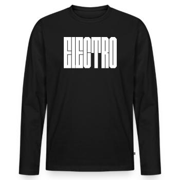 Monochrome Vertical Glyphs - Men's Premium Organic Long Sleeve Shirt - black - Front - Nico (187cm)