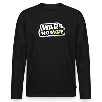 War No More – Sticker Peace & Humanity - Men's Premium Organic Long Sleeve Shirt - black - Front - Nico (187cm)