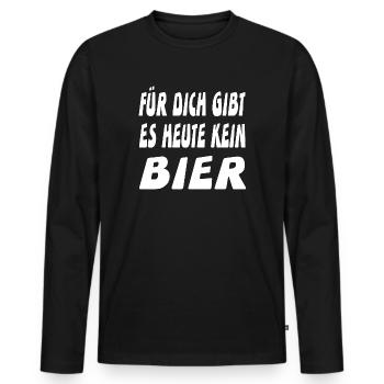 Bier - Männer Premium Bio Langarmshirt - Schwarz - Vorne - Nico (187cm)
