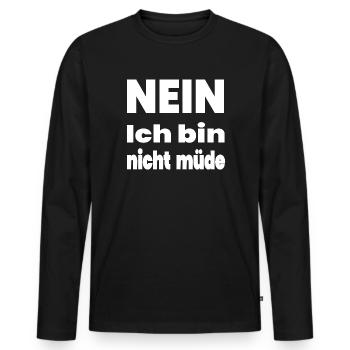 Fatigué - T-shirt manches longues Premium bio Homme - noir - Devant - Nico (187cm)