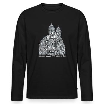 Quedlinburg Street Names (Typo-3D-Edition) - Men's Premium Organic Long Sleeve Shirt - black - Front - Nico (187cm)