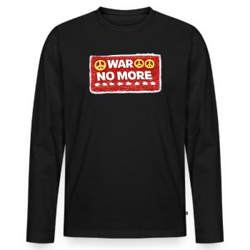 War No More – Sticker Peace & Humanity - Men's Premium Organic Long Sleeve Shirt - black - Front - Nico (187cm)
