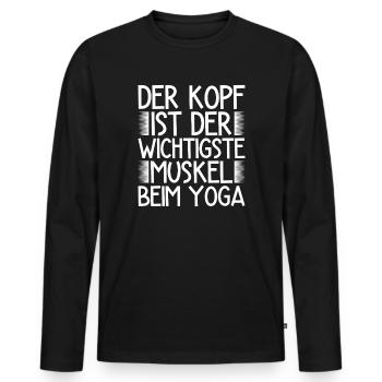 Les passionnés de Pilates sont le muscle le plus important - T-shirt manches longues Premium bio Homme - noir - Devant - Nico (187cm)