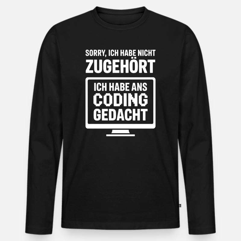 Codage : Penser au lieu d’écouter - T-shirt manches longues Premium bio Homme - noir
