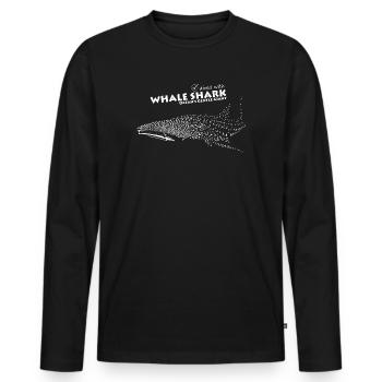 requin-baleine - T-shirt manches longues Premium bio Homme - noir - Devant - Nico (187cm)