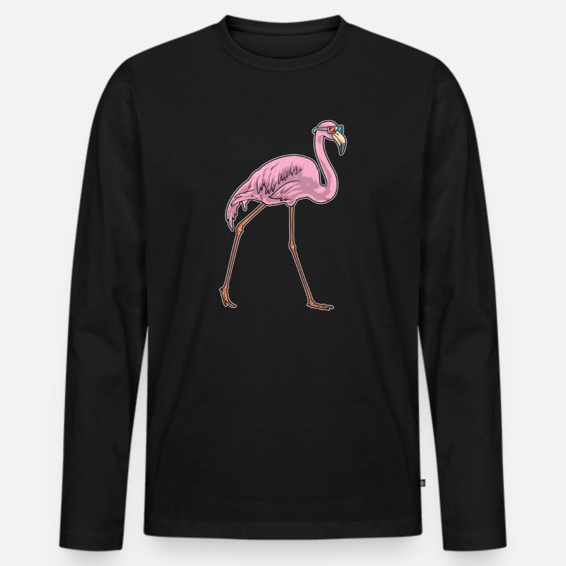Flamingo Sonnenbrille - Männer Premium Bio Langarmshirt - Schwarz