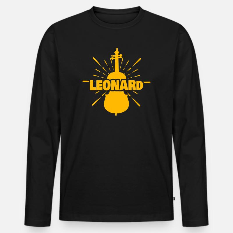 Leonard - Männer Premium Bio Langarmshirt - Schwarz