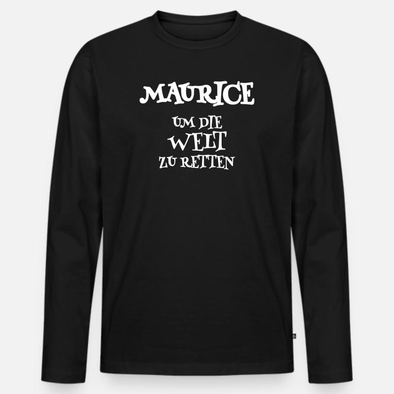 Maurice - Männer Premium Bio Langarmshirt - Schwarz