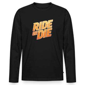 Ride or Die – Style Orange de Bande dessinée - T-shirt manches longues Premium bio Homme - noir - Devant - Nico (187cm)