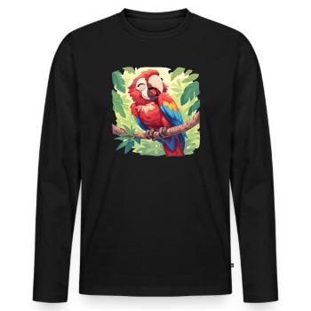 Aras Ara - Männer Premium Bio Langarmshirt - Schwarz - Vorne - Nico (187cm)