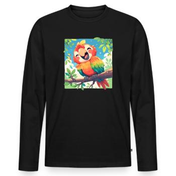 Aras Ara - Männer Premium Bio Langarmshirt - Schwarz - Vorne - Nico (187cm)
