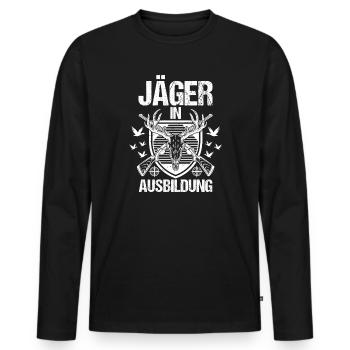 Jagd Ausbildung Jagen Waidmann Jäger - Männer Premium Bio Langarmshirt - Schwarz - Vorne - Nico (187cm)