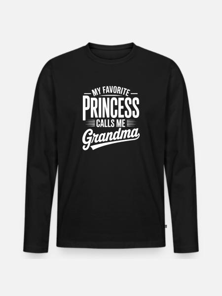 Ma princesse préférée appelle grand-mère - T-shirt manches longues Premium bio Homme - noir