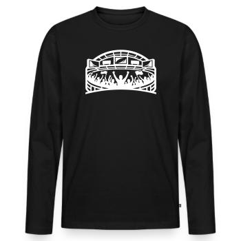 Silhouette des supporters du stade - T-shirt manches longues Premium bio Homme - noir - Devant - Nico (187cm)