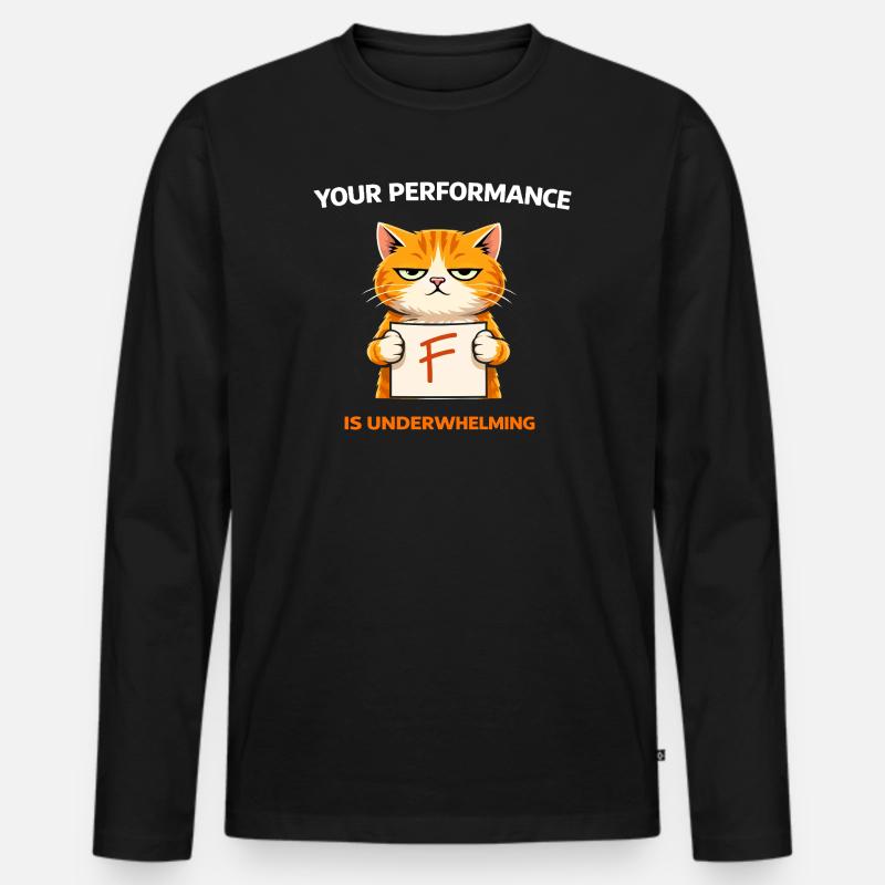 Enttäuschende Katzenleistung - Männer Premium Bio Langarmshirt - Schwarz