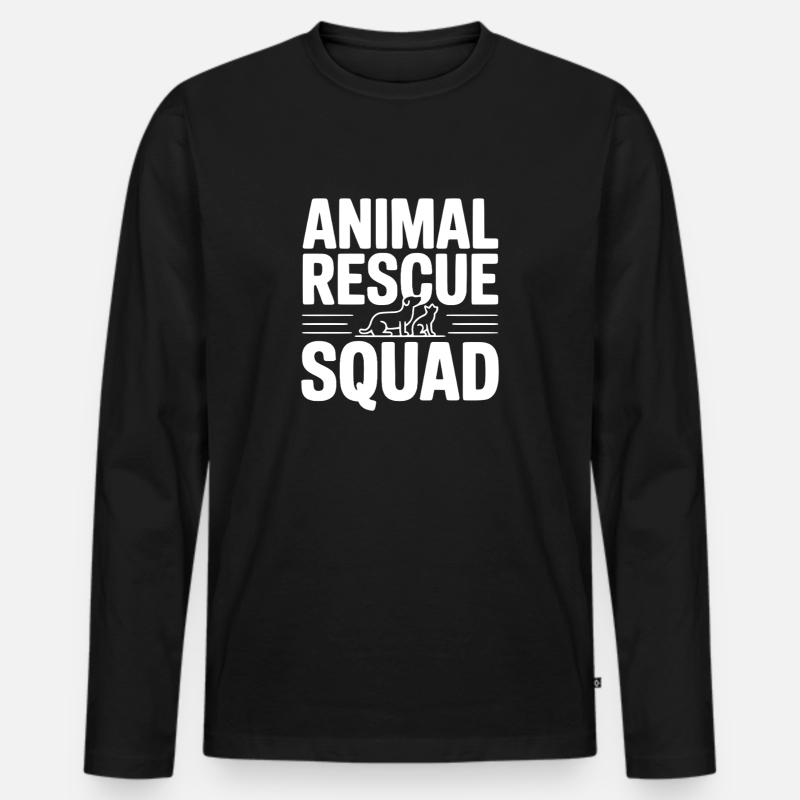 Tierrettungstrupp - Männer Premium Bio Langarmshirt - Schwarz