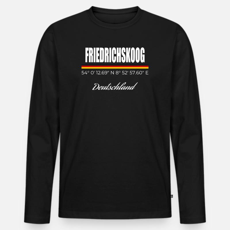 Friedrichskoog - Männer Premium Bio Langarmshirt - Schwarz