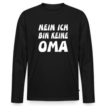 Oma - Männer Premium Bio Langarmshirt - Schwarz - Vorne - Nico (187cm)