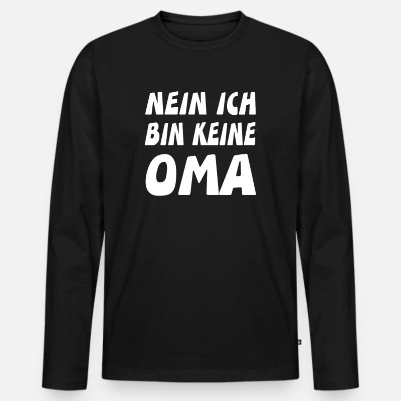 Oma - Männer Premium Bio Langarmshirt - Schwarz