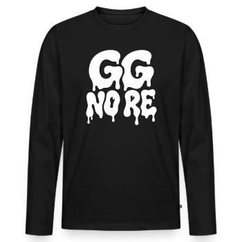 GG No Re Gaming Saying Horror Typography - Men's Premium Organic Long Sleeve Shirt - black - Front - Nico (187cm)