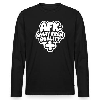 AFK Weg Von Realität - Männer Premium Bio Langarmshirt - Schwarz - Vorne - Nico (187cm)