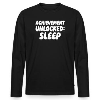 Sleep Unlocked Gaming Meme - Men's Premium Organic Long Sleeve Shirt - black - Front - Nico (187cm)