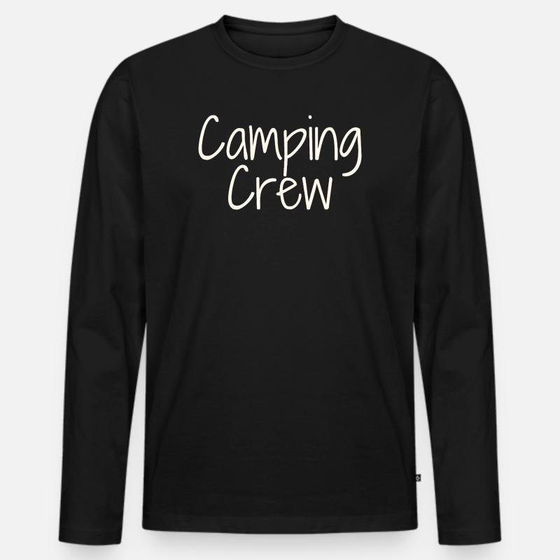 Camping Crew - Männer Premium Bio Langarmshirt - Schwarz