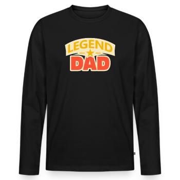 Legend dad – Funny Father Design - Men's Premium Organic Long Sleeve Shirt - black - Front - Nico (187cm)