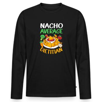 Diet Dietician - Men's Premium Organic Long Sleeve Shirt - black - Front - Nico (187cm)