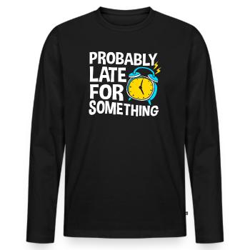 Procrastinationlazy lazy lazy lazy - Men's Premium Organic Long Sleeve Shirt - black - Front - Nico (187cm)