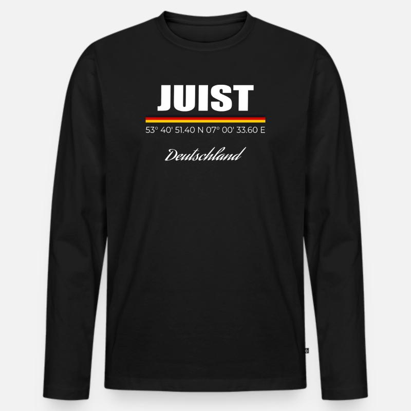 Juist - Männer Premium Bio Langarmshirt - Schwarz