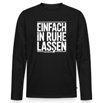 Einfach In Ruhe Lassen - Männer Premium Bio Langarmshirt - Schwarz - Vorne - Nico (187cm)