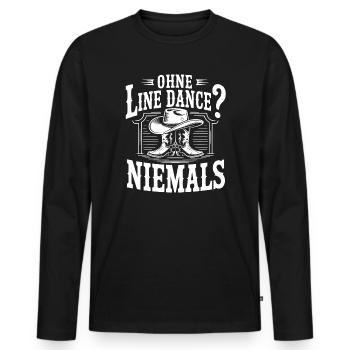 Niemals ohne Line Dance - Männer Premium Bio Langarmshirt - Schwarz - Vorne - Nico (187cm)
