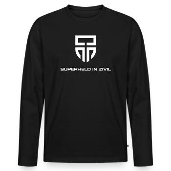 Superheld In Zivil Superhero Superhelden Kostüm - Männer Premium Bio Langarmshirt - Schwarz - Vorne - Nico (187cm)