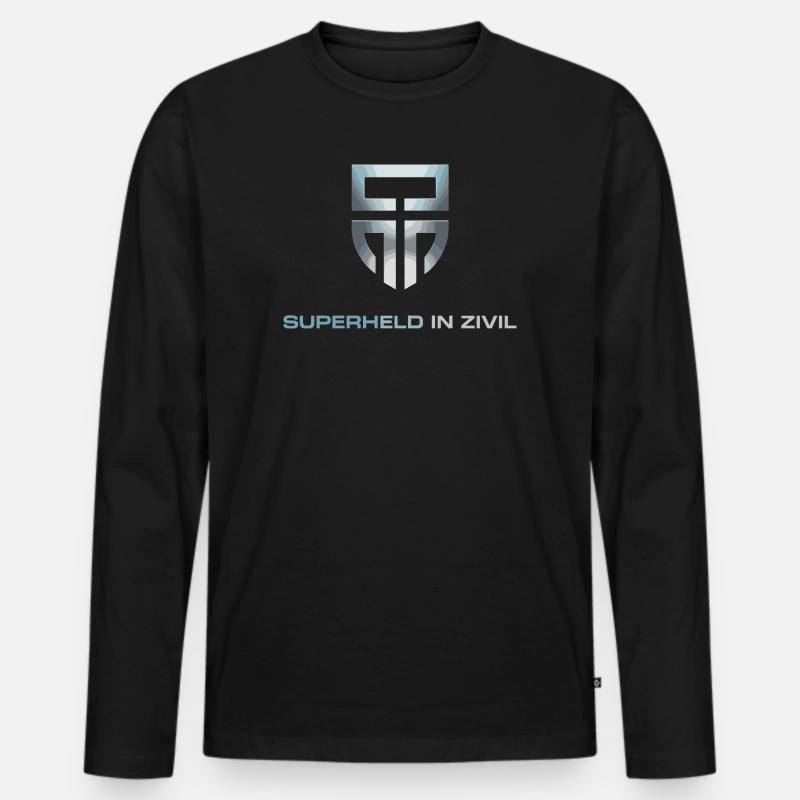 Superheld In Zivil Superhero Superhelden Kostüm - Männer Premium Bio Langarmshirt - Schwarz