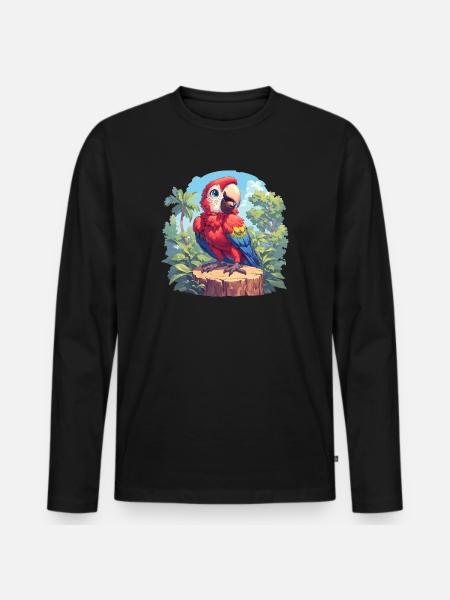 Macaw's Era - Men's Premium Organic Long Sleeve Shirt - black