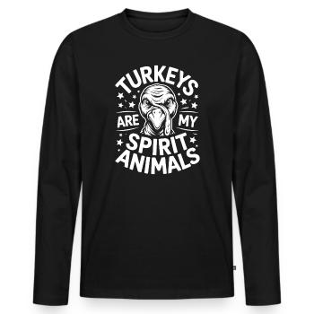 Turkey Sayings Turkey Funny Turkey Gift - Men's Premium Organic Long Sleeve Shirt - black - Front - Nico (187cm)