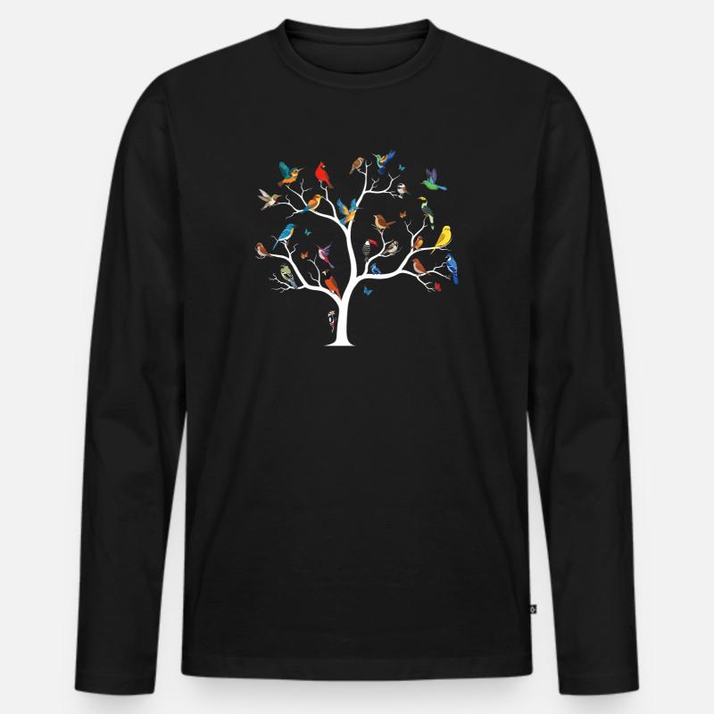 Bird Watching Birding Bird Watcher Vogel-Nerd - Männer Premium Bio Langarmshirt - Schwarz