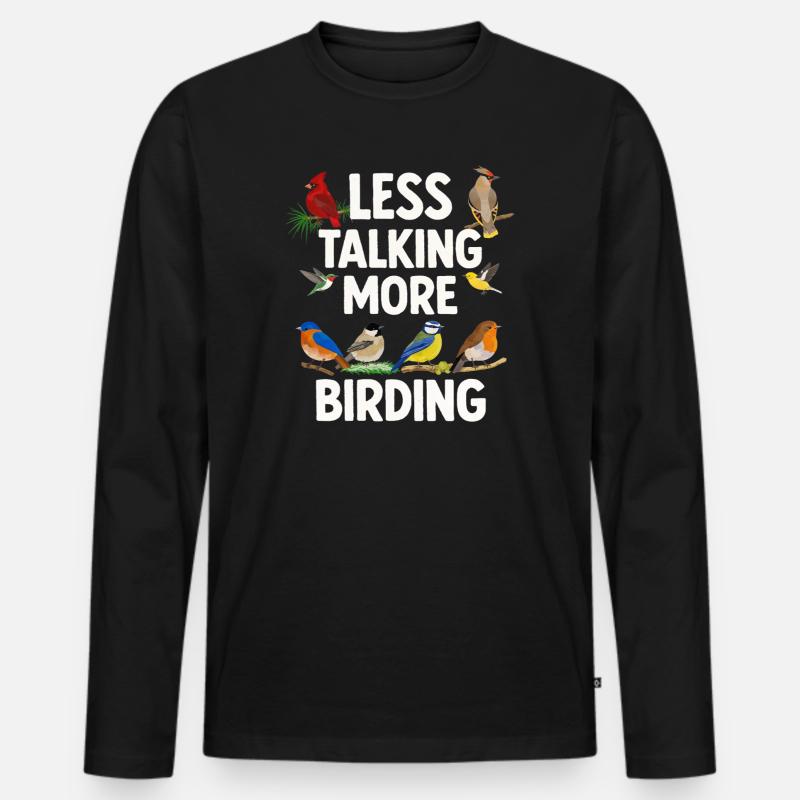 Bird Watching Birding Bird Watcher Vogel-Nerd - Männer Premium Bio Langarmshirt - Schwarz
