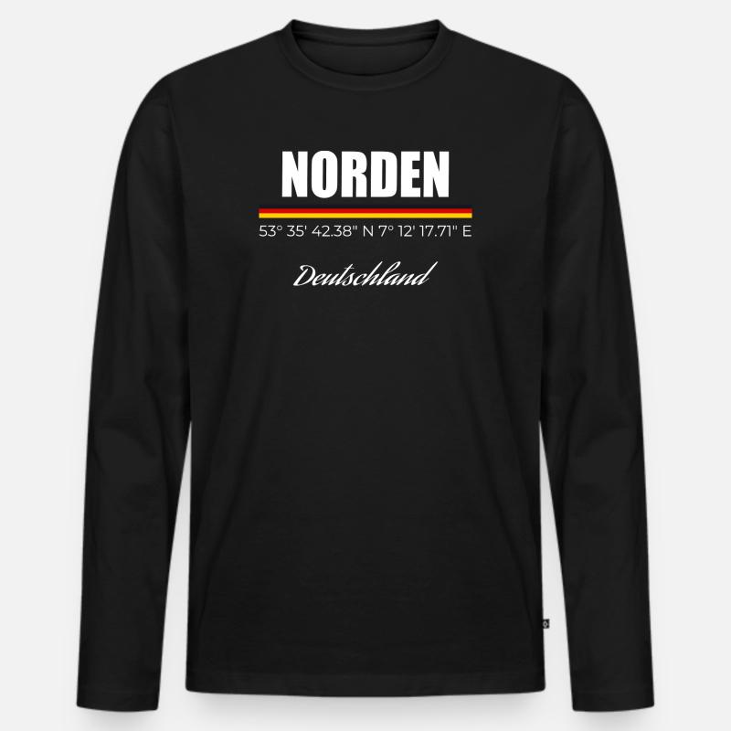Norden - Männer Premium Bio Langarmshirt - Schwarz
