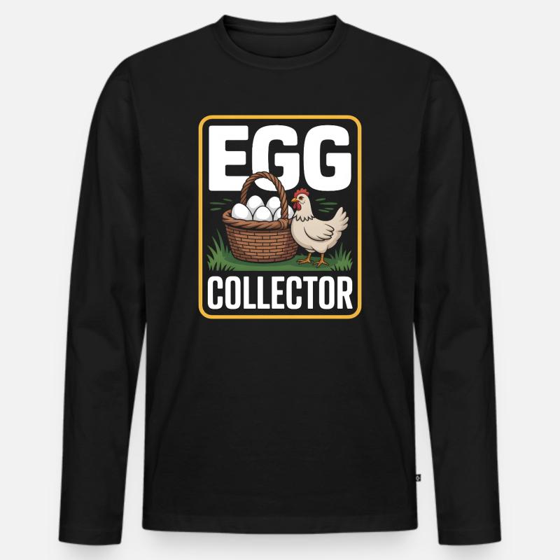 Eggs Collector Hühnerhalter Huhn - Männer Premium Bio Langarmshirt - Schwarz