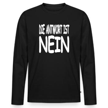Nein - Männer Premium Bio Langarmshirt - Schwarz - Vorne - Nico (187cm)