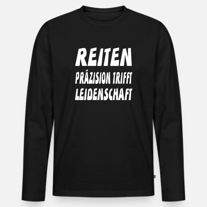 Reiten - Männer Premium Bio Langarmshirt - Schwarz