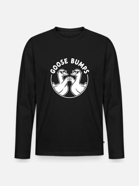 Goose duo with sunglasses - Men's Premium Organic Long Sleeve Shirt - black