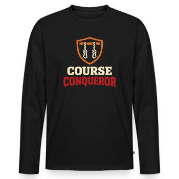Parcours d’obstacles Course d’obstacles OCR - T-shirt manches longues Premium bio Homme - noir - Devant - Nico (187cm)
