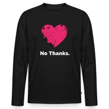 Non. Merci, mon cœur. - T-shirt manches longues Premium bio Homme - noir - Devant - Nico (187cm)
