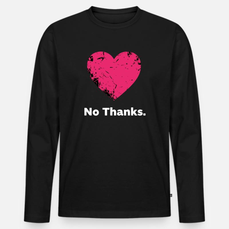 No, grazie, cuore - Maglia a manica lunga ecologica premium da uomo - nero