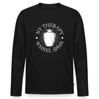 Pottery Artists My Therapy Pottery - Männer Premium Bio Langarmshirt - Schwarz - Vorne - Nico (187cm)